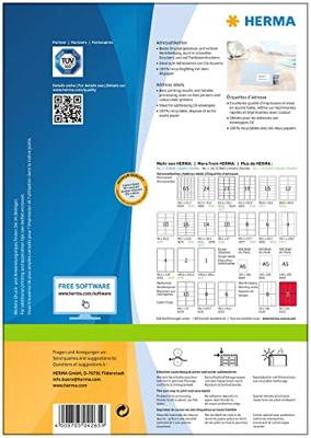 HERMA Adress-etiketten wit 63.5x46.6 Premium A4 1800 st.