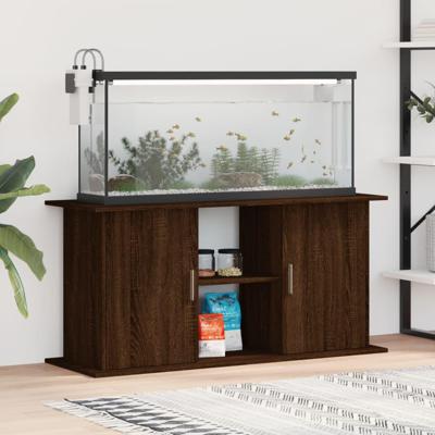 Aquariumstandaard 121x41x58 cm bewerkt hout bruineikenkleurig
