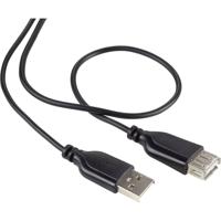 Renkforce RF-4080795 USB-kabel USB 2.0 USB-A stekker, USB-A bus 1.00 m Zwart SuperSoft-mantel - thumbnail