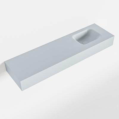 MONDIAZ LEX Clay vrijhangende solid surface wastafel 110cm. Positie wasbak rechts MONDIAZ LEX Clay vrijhangende solid surface wastafel 110cm. Positie wasbak rechts