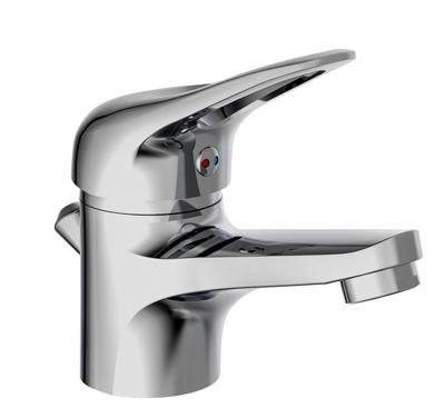 PORTO ééngreepsmengkraan wastafel, chroom keramische schijven geluidsarme, verwisselbare 40 mm cartouche flexibele metalen aansluitslangen 1 ¼" (Ø ca. 4 cm) kunststof-afvoerplug en waste-stang