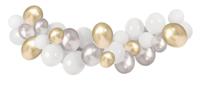 Ballonboog Set Bruiloft Wit/Goud/Zilver (3m) - thumbnail