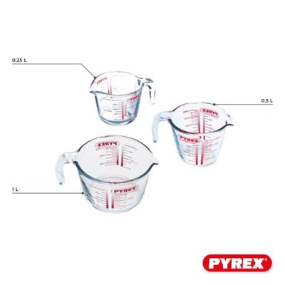 Pyrex Maatbeker Set Classic Prepware (250 ml, 500 ml & 1 liter) - 3-Delig - thumbnail