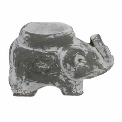 Theelichthouder Terracotta Olifant Grey-Wash Theelichthouder Terracotta Olifant Grey-Wash