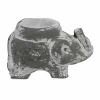 Theelichthouder Terracotta Olifant Grey-Wash - thumbnail