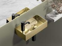 Wastafel Roestvrije Staal incl. Afvoer Sapho Aurum 36,5x18 cm Goud Mat - thumbnail