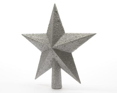Decoris Piek Kunststof zilver met glitters 4.2x19x19cm
