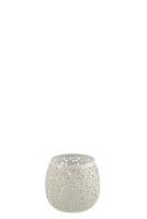 J-Line theelichthouder Geperforeerd - metaal - wit - thumbnail