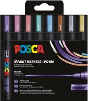 Uni POSCA paintmarker PC-5M, 1,8 - 2,5 mm, etui van 8 stuks in metallic kleuren - thumbnail