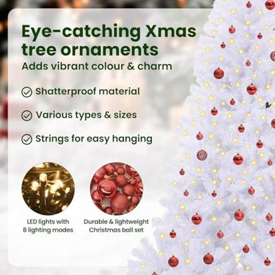 Kunstkerstboom met 300 LED Wit 240 cm PVC en staal