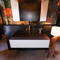 Badkamermeubelset Mondiaz Erin 120 cm met 1 Lade met RIDGE Wastafel Links Urban met 1 kraangat Greeploos Mat Cale - thumbnail