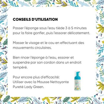 Lady Green Konjac gezichtsspons crushed walnut 1 Stuks