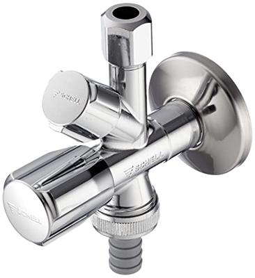 Kirchhoff SCHELL-haakse-apparaataansluiting, chroom, 1/2"ET x 3/4"ET x 3/8"ET x 10 mmQ, zelfdichtend - 35450699 Kirchhoff SCHELL-haakse-apparaataansluiting, chroom, 1/2"ET x 3/4"ET x 3/8"ET x 10 mmQ, zelfdichtend - 35450699