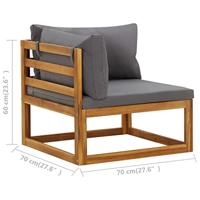 Hoekbanken 2 st met kussens sectioneel donkergrijs - thumbnail