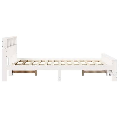 Bedframe met hoofdeinde Wit 150 x 200 cm Massief grenenhout