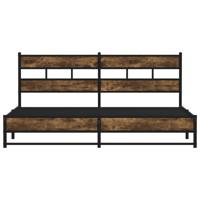 Bedframe zonder matras metaal gerookt eikenkleurig 200x200 cm - thumbnail