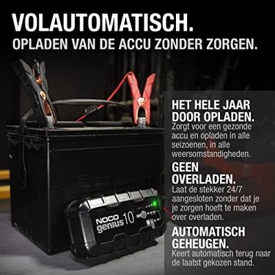 NOCO GENIUS10 EU 10A acculader voor 6V/12V accu's met onderhouds- en ontzwavelingsfunctie
