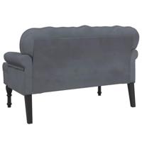 Bankje met rugleuning 119,5x64,5x75 cm fluweel donkergrijs - thumbnail