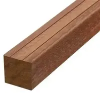 Elephant geschaafde paal Bangkirai hardhout 275cm 90x90mm 4-zijdig V-groeven en gepunt - thumbnail