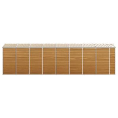 Tuinschuur 191x725x198 cm gegalvaniseerd staal lichtbruin