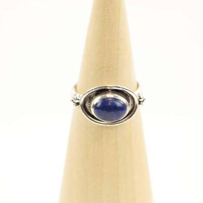 Zilveren Ring Mt.7/55 met Lapis Lazulli uit Nepal Zilveren Ring Mt.7/55 met Lapis Lazulli uit Nepal