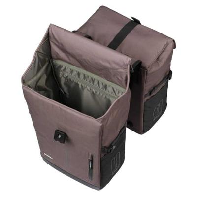 Dubbele fietstas Basil Move MIK 30 liter 16 x 27 x 38 cm - bruin