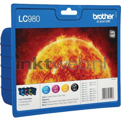 Brother Inktcartridge LC-980 Origineel Combipack Zwart, Cyaan, Magenta, Geel LC980VALBP