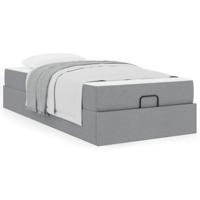 Bedframe met matras Lichtgrijs 90 x 200 cm Stof - thumbnail
