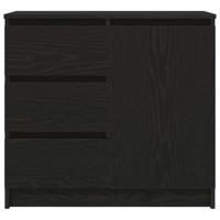 Dressoir met lade 71x35x65 cm spaanplaat zwart eikenkleurig - thumbnail