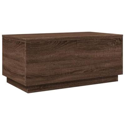 Salontafel met LED-verlichting 90x50x40 cm bruineikenkleurig Salontafel met LED-verlichting 90x50x40 cm bruineikenkleurig