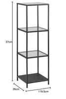 Bendt Wandrek 'Holger' Glas / metaal 4-laags, 119 x 37 cm - thumbnail