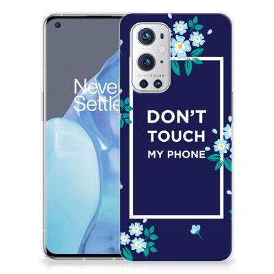 OnePlus 9 Pro Silicone-hoesje Flowers Blue DTMP OnePlus 9 Pro Silicone-hoesje Flowers Blue DTMP