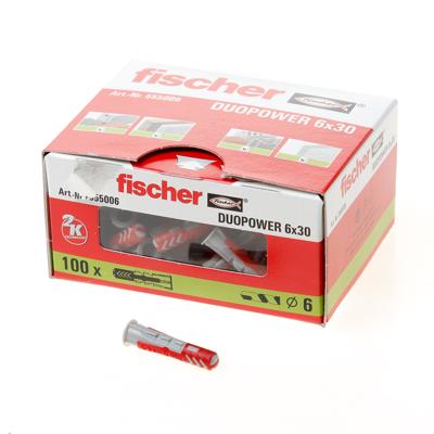 6mm plug Duopower 6x30mm met kraag universeel voor muur gipsplaat hollewand