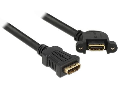 Delock 85101 Kabel HDMI A female > HDMI A female paneelmontage 110° schuin 25cm