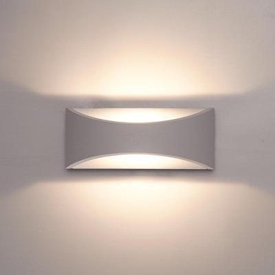 Lowa LED wandlamp - 3000K warm wit - 6 Watt 380 lumen - Up & down light - IP54 waterdicht voor binnen en buiten - Moderne muurlamp - Tweezijdig - Grijs - Modern