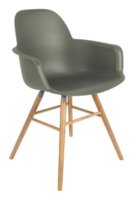 Zuiver Eetkamerstoel 'Albert Kuip' Met armleuning, PP en essen, kleur Groen Zuiver Eetkamerstoel 'Albert Kuip' Met armleuning, PP en essen, kleur Groen