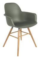 Zuiver Eetkamerstoel 'Albert Kuip' Met armleuning, PP en essen, kleur Groen - thumbnail