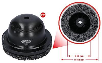 KS Tools 100.5080 Aluminium wielnaafslijper-set Ø 150 mm, binnen-Ø 90 mm, 2-delig