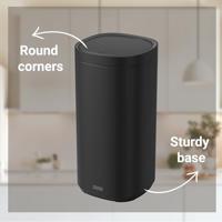 Afvalbak Desq Touch 30 liter RVS zwart - thumbnail