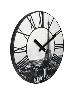 NeXtime ne-3004 wandklok dia. 39 cm, plastic, 3d, grijs, 'la ville'