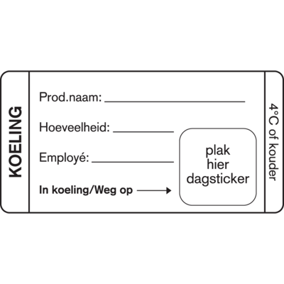 Label | Koeldoos | papier | afwasbaar | 35x75mm | wit | rol à 500 stuks