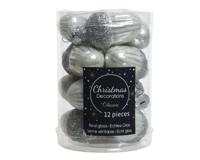 12 Glazen eikels met dop 30 x 40 mm winter wit KSD Decoris - Decoris - thumbnail