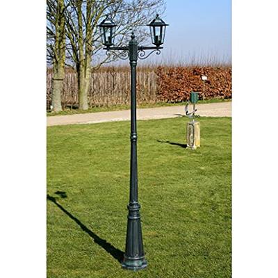 VidaXL Tuinlantaarn preston 2-arms 215 cm donkergroen VidaXL Tuinlantaarn preston 2-arms 215 cm donkergroen