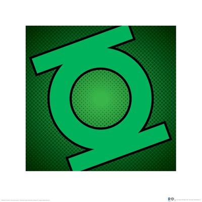 Kunstdruk DC Comics - Green Lantern - Symbol 40x40cm