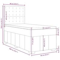 Boxspring met matras stof crèmekleurig 90x200 cm - thumbnail