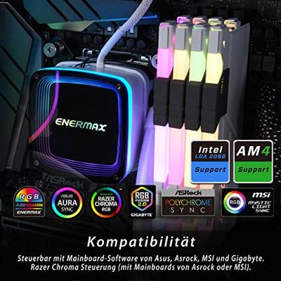 Enermax Aquafusion 240 Processor Alles-in-één vloeistofkoeler Wit 1 stuk(s)