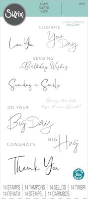 Sizzix • clear stamp set daily sentiments no.2 14pcs