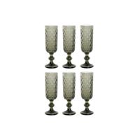 Set van bekers Home ESPRIT Grijs Kristal 150 ml (6 Stuks) - thumbnail