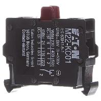 Eaton M22-KC01 Contactelement 1x NC 230 V/AC, 400 V/AC, 500 V/AC, 24 V/DC, 110 V/DC, 220 V/DC 1 stuk(s) Eaton M22-KC01 Contactelement 1x NC 230 V/AC, 400 V/AC, 500 V/AC, 24 V/DC, 110 V/DC, 220 V/DC 1 stuk(s)