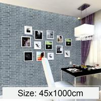 Mediterrane grijze bakstenen creatieve 3D steen baksteen decoratie behang Stickers slaapkamer woonkamer muur waterdicht Wallpaper Roll grootte: 45 * - thumbnail